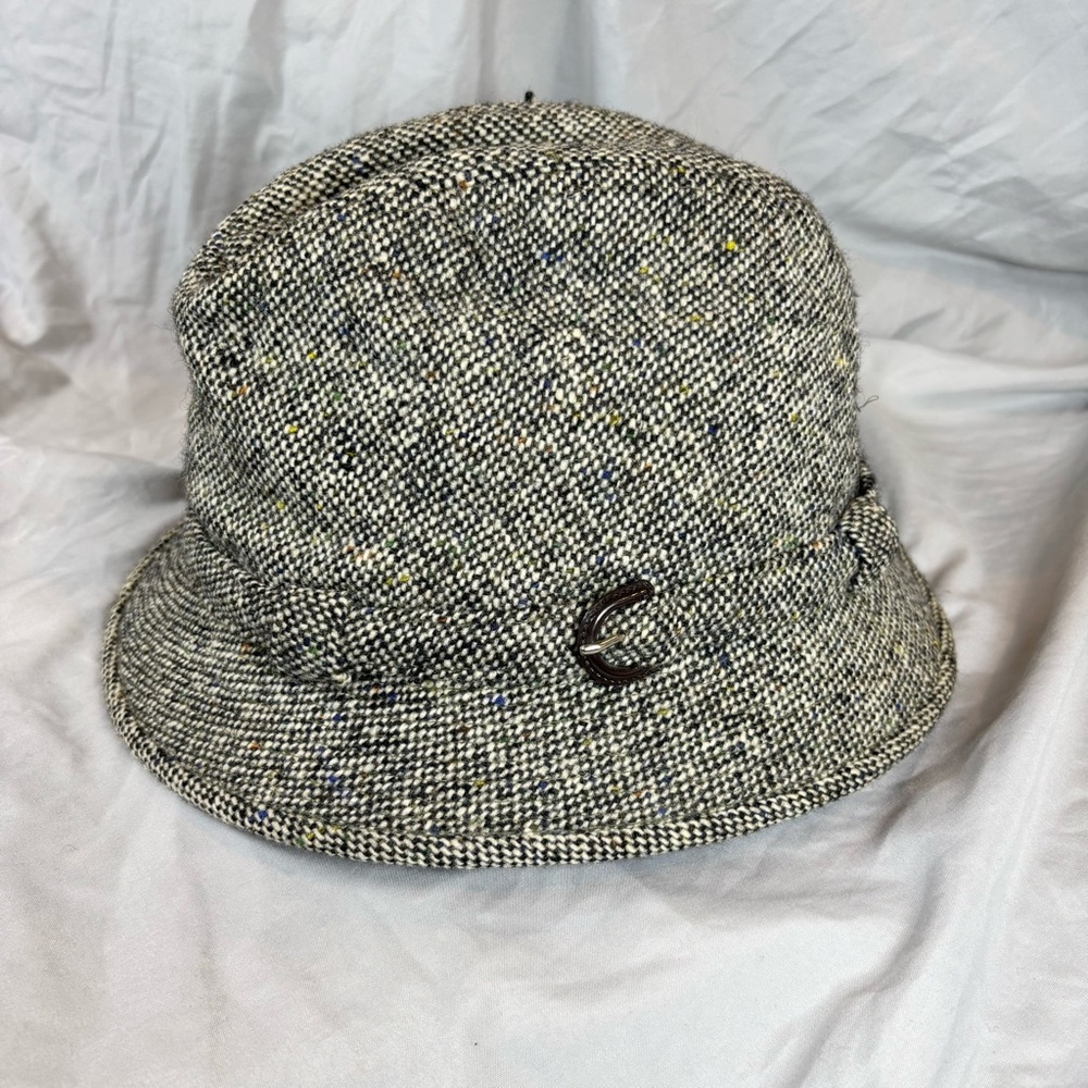 Vintage Lock & Co‎ Tweed Bucket Fedora Hat Men’s 7 1/8 Gray